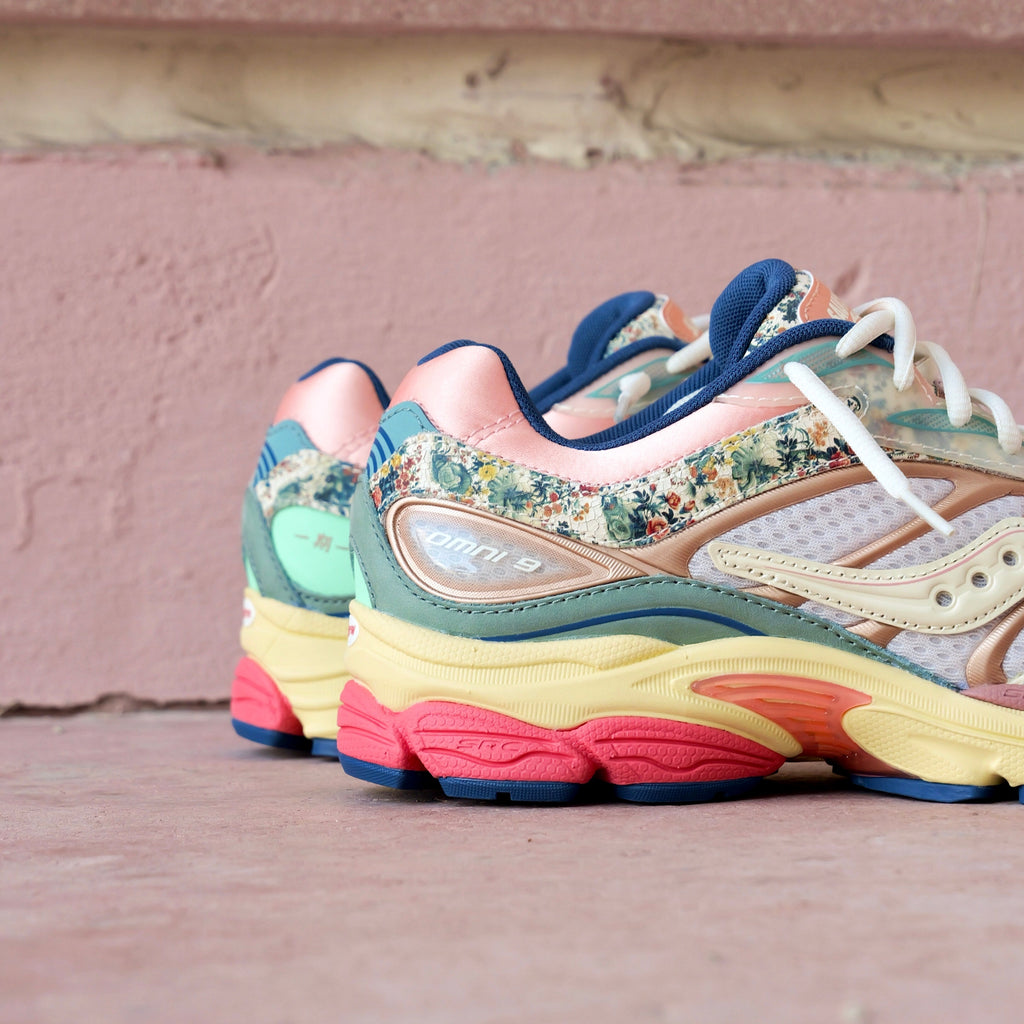 Mens Saucony ProGrid Omni 9 Kissaten (Beige/Blue)