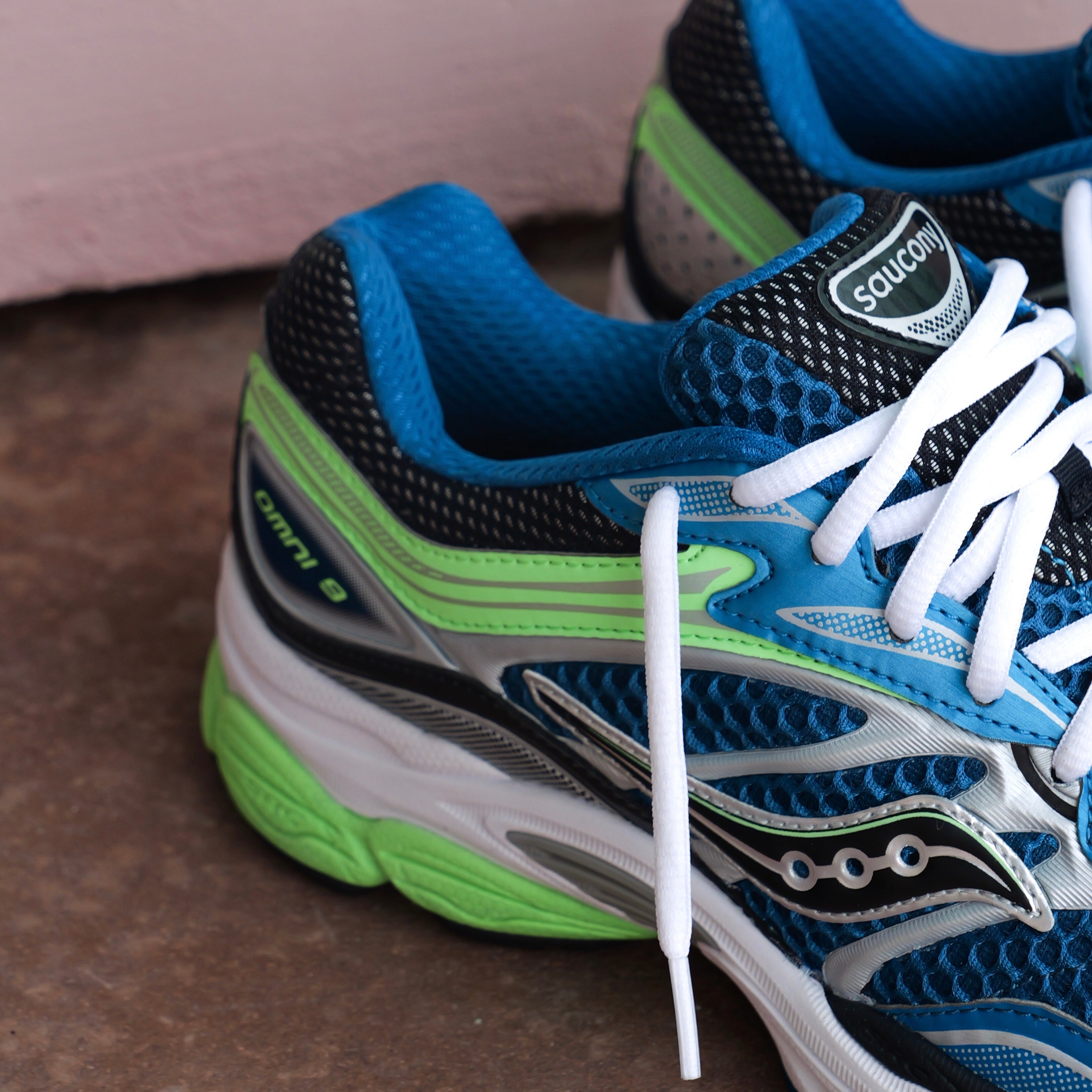 Mens Saucony ProGrid Omni 9 (Blue/Lime)