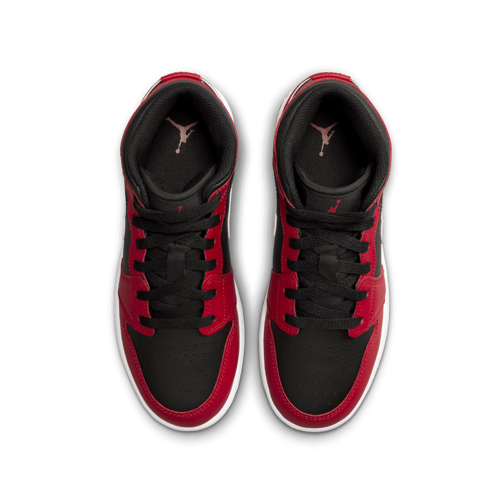 Big Kids' Air Jordan 1 Mid "Gym Red Black White"