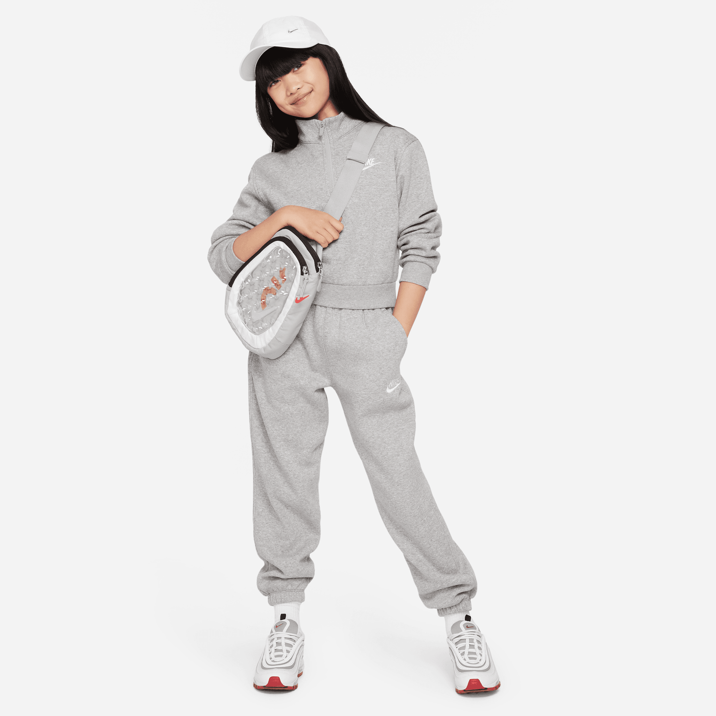 Big Kids' Nike Club Fleece 1/2-Zip Long-Sleeve Top