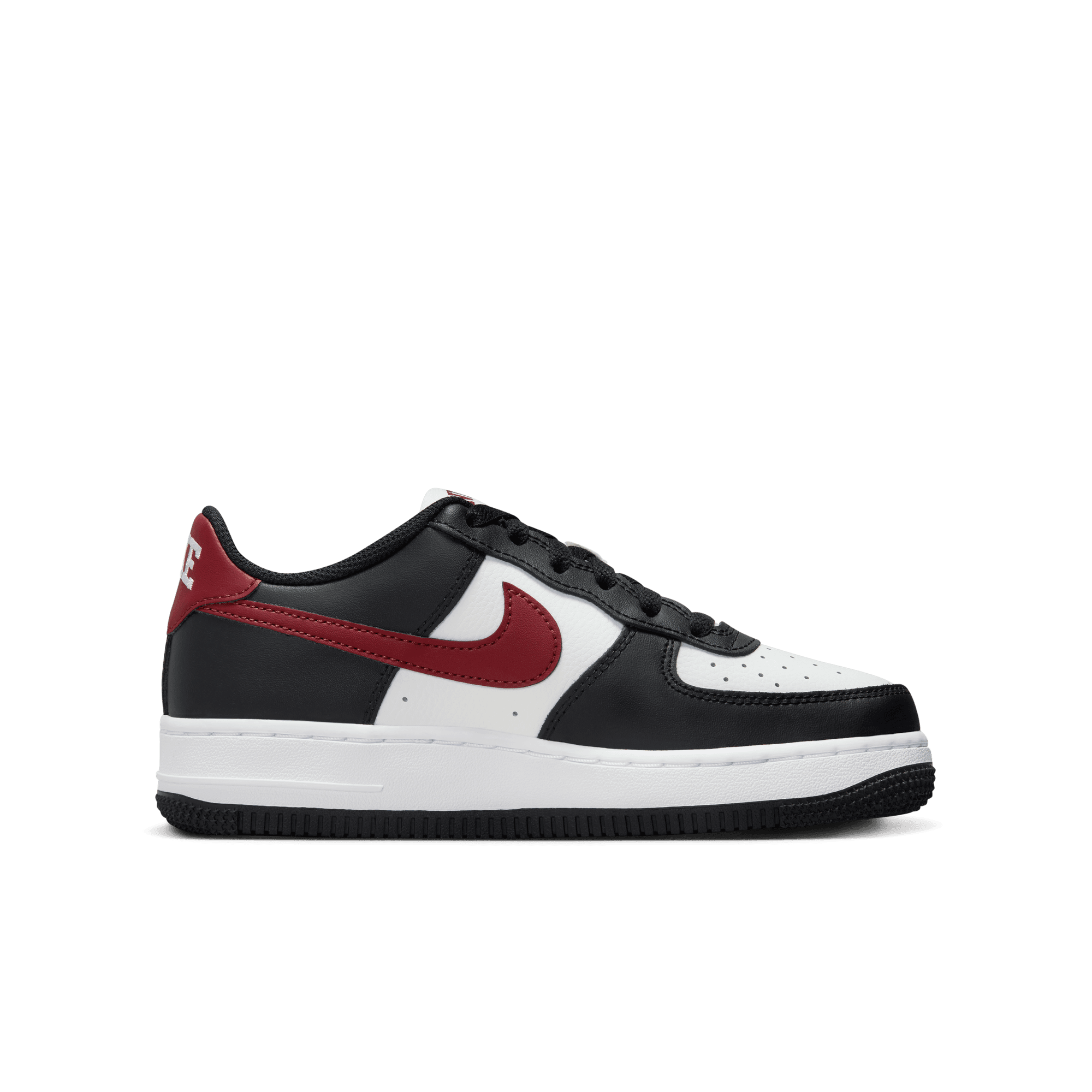 Big Kids' Nike Air Force 1 "Black Dark Team Red"