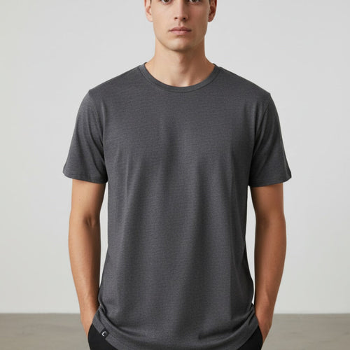 Men's The Closet Inc. Curved Hem T-Shirt "Plain Charcoal"