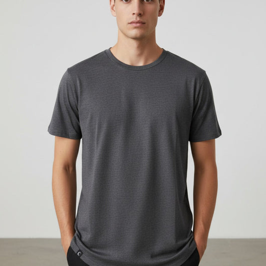 Men's The Closet Inc. Curved Hem T-Shirt "Plain Charcoal"