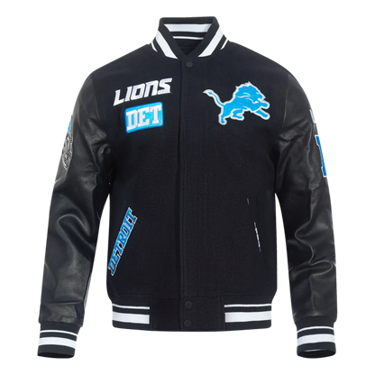 Men's Pro Standard Detroit Lions Area Code Rib Wool Varsity Jacket