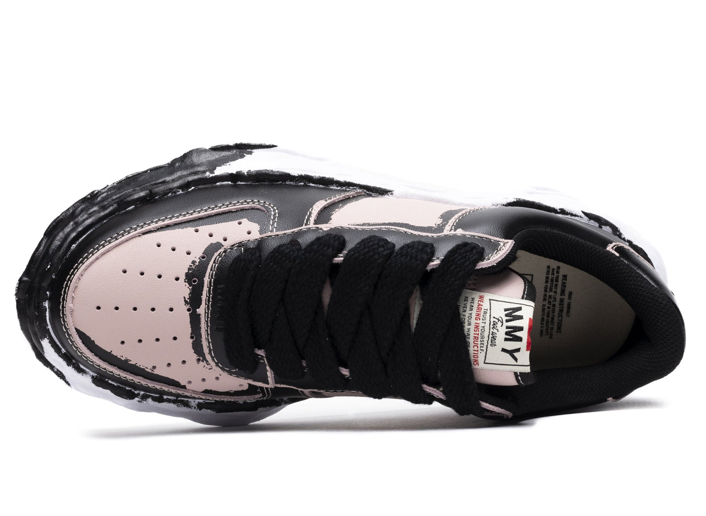 Maison Mihara Yasuhiro Leather Wayne Low in Black/Pink