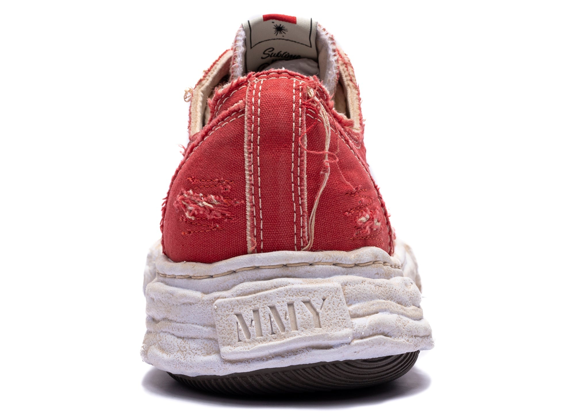 Maison Mihara Yasuhiro "PETERSON23" OG Sole Ripped Overdye Canvas in Red