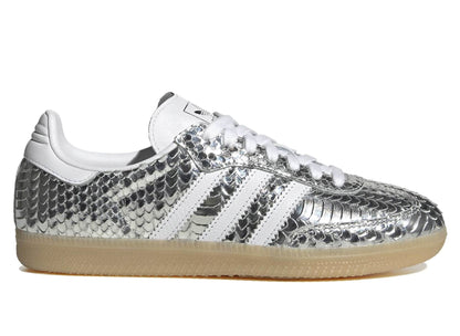 Women's Adidas Samba OG in Silver Metallic / White